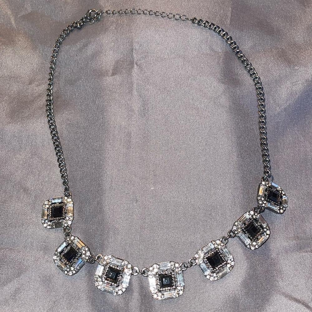 Black and silver statement necklace